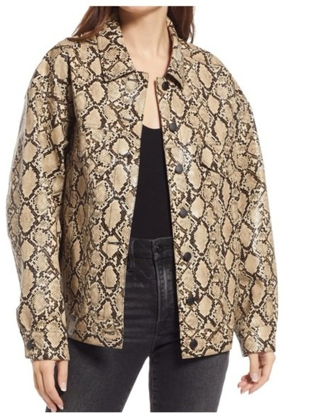 GOOD AMERICAN NWT OVERSIZED TRUCKER JACKET MEDIUM